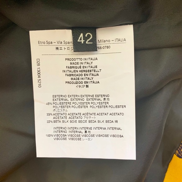 ETRO CHINOISERIE Floral Jacquard Jacket 42 8 NEW - Picture 8 of 8